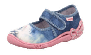 Belinda pantoffel blauw/roze (medium)