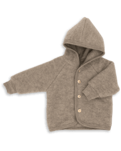 Chaqueta de bebé con capucha nuez melange