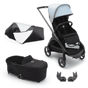 Poussette duo combinée 2en1 Dragonfly complète Graphite Midnight Black Skyline Blue, accessoires