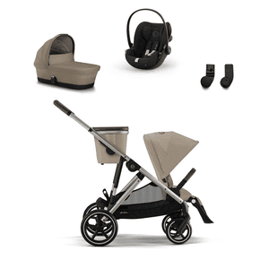 Kombikinderwagen Gazelle S Taupe Almond Beige inklusive Babyschale Cloud G i-Size Moon Black und Gazelle S Adapter