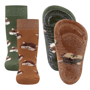 SoftStep stopper sokken 2-pack Hmaster toffee/olive