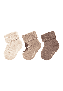 Baby-Söckchen 3er-Pack Biber beige melange