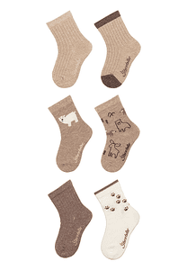 Lot de 6 chaussettes Ours polaire nature melange