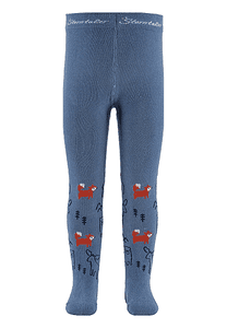 Strumpfhose Waldtiere mittelblau