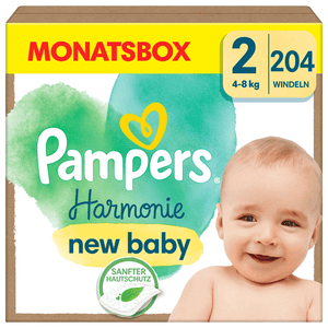 Harmonie vaipat koko 2 mini, 4kg - 8kg, kuukausipakkaus (1x204 vaippaa).