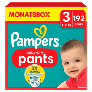 Baby-Dry Pants, Gr. 3 Midi, 6-11kg, Monatsbox (1 x 192 Pants)