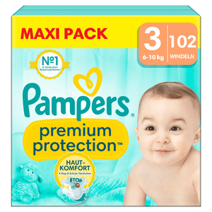 Protection Premium luiers , maat 3 midi 6-10kg, maxiverpakking (1x 102 luiers)