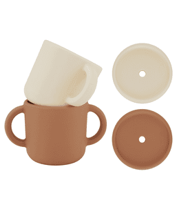 Taza con tapa en beige/terracota