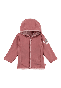 Chaqueta reversible flor rosa perla