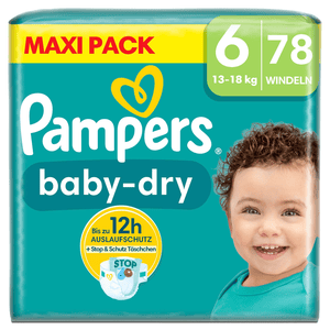 Baby-Dry luiers, maat 6, 13-18 kg, maxiverpakking (1 x 78 luiers)