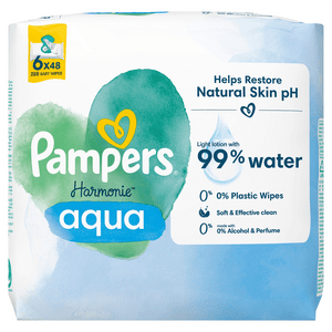 Feuchttücher Harmonie Aqua, 288 Tücher (6 x 48 Stk)