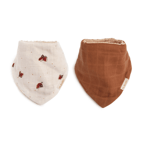 Lucky  bandana hagesmæk / Amber Brown 2-pak