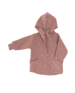 Chaqueta con capucha rosa melange