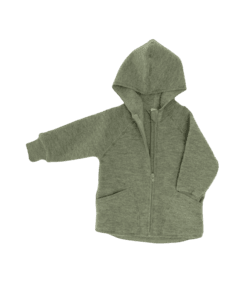 Chaqueta con capucha verde salvia melange