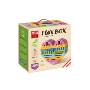 FUN BOX Pastel Mix - 200 blocchi da costruzione in 5 colori