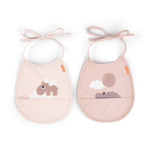Clouds  Śliniak kieszonkowy Mini Happy 2-pak różowy