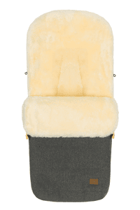 Winterfußsack Bernina Wool Lammfell natur grau