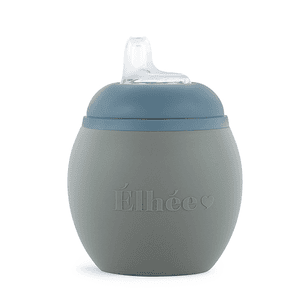 Tasse d'apprentissage enfant silicone 240 ml, Kaki/Blue Grey