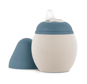 Tasse d'apprentissage enfant silicone 240 ml, Sand/Blue Grey