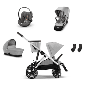 DUO Kinderwagen Gazelle S Silver i-Size Lava Grey incl. Autostoel Cloud G i-Size Plus Lava Grey Plus en adapter