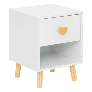 atmosphera Table de chevet enfant Amour bois blanc