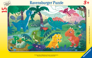 Puzzle à cadre Les petits dinosaures, 15 pièces