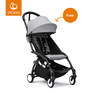 kinderwagen frame YOYO³Black inkl. 6+ textilset Stone