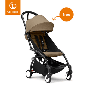 kinderwagen frame YOYO³ Black inkl. 6+ textilset Toffee