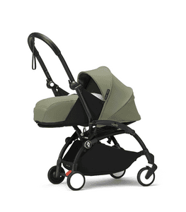 Kinderwagen  YOYO³ Gestell black inkl. 0+ Neugeborenenaufsatz Olive