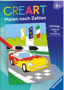 Malbuch CreArt Malen nach Zahlen - Fahrzeuge