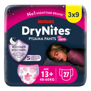 Huggies DryNites Couches de nuit pour filles de 13 ans et plus 3 x 9 pièces