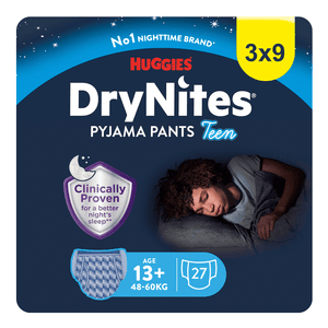 Huggies DryNites pieluszki nocne dla chłopców od 13 lat 3 x 9 sztuk