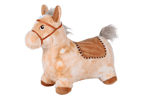 Animal sauteur gonflable enfant cheval, beige pompe