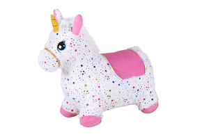 Animal sauteur gonflable enfant licorne, multicolore pompe