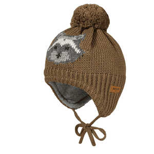 Cappello a maglia procione marrone screziato
