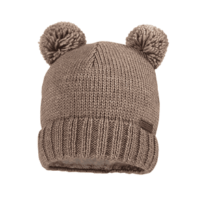 Bonnet Pompons marron chiné