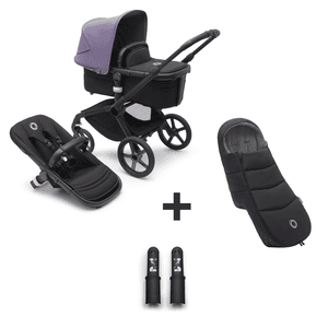 Kinderwagen Fox 5 mit Liegewanne und Sitz Black/Astro Purple inklusive gratis Fußsack und Höhenadapter