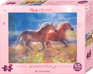 Puzzle lenticular - Amigos de los caballos (100 piezas)