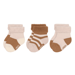 Chaussettes en éponge pour enfants, paquet de 3, rose caramel