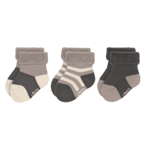 Kinderbadstof sokken 3-pack antraciet taupe