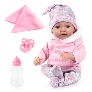 Design Återfödd babydocka 38 cm, rosa