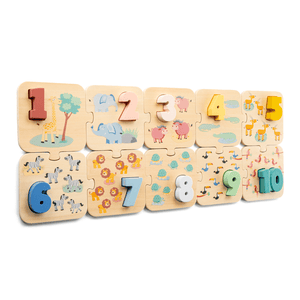 eitech Chiffres Puzzle Set Safari en pastel