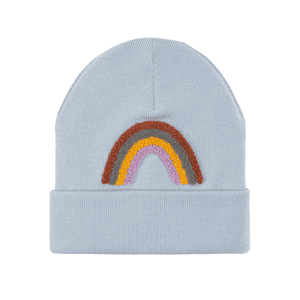 Kinder Beanie Mütze Little Gang Regenbogen hellblau