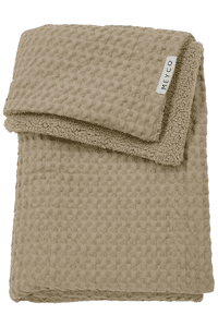 Plaid bébé peluche gaufrée taupe 75x100 cm