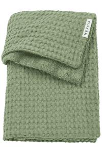 Couverture de bébé Waffle Teddy olive green 75 x 100 cm