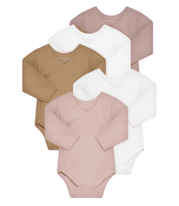 Wrap-around body trunder 5-pack långärmad rosa