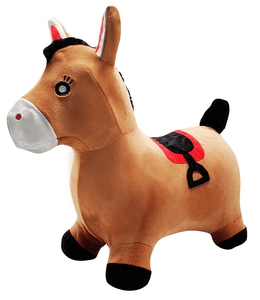 Cheval gonflable avec housse en peluche