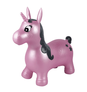 Licorne rose gonflable et sautillante