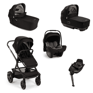 Kinderwagen DEMI™ next inkl. gratis Babywanne CARI™ next , faltbare Babywanne DEMI™ next, Babyschale PIPA™ next i-Size Caviar und Basisstation BASE™ next ISOFIX Black