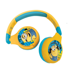 Skládací sluchátka Minions 2 v 1 s připojením Bluetooth® a kabelem a bezpečnou hlasitostí